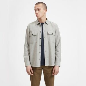 NEW Everlane The Heavyweight Overshirt Uniform in Heathered Grey, Size XS